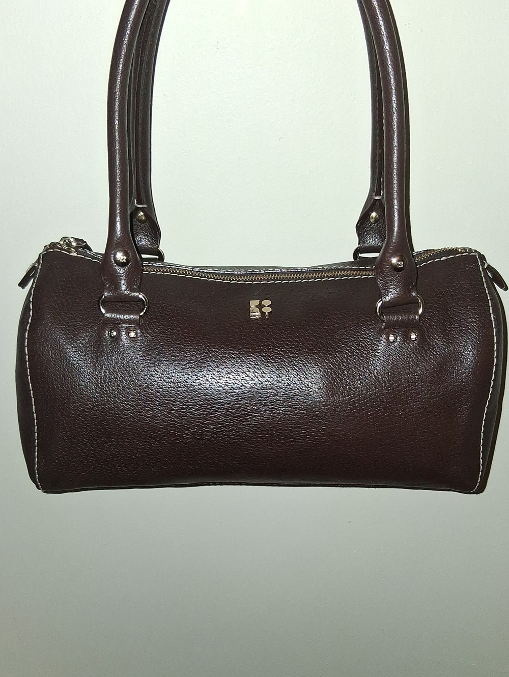 kate spade Chocolate Brown Leather Barrel Satchel